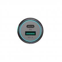 Alimentator JoyRoom Car Charger  - USB, Type-C, Button Switch, Fast Charging, 3A, 60W - Black JR-CCN01