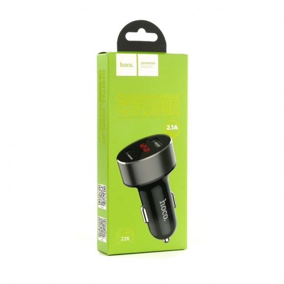 Alimentator Hoco Car Charger High Praise  - 2xUSB-A, 10.5W, 2.1A - Black Z26