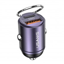 Alimentator USAMS Car Charger C38 US-CC206  - USB, Type-C, Fast Charging, 30W - Purple CC206CC02