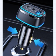 Alimentator USAMS Car Charger C24  - USB, 2xUSB-C, PD, 105W, 4A - Black US-CC141