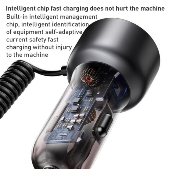 Alimentator Yesido Car Charger  - USB, Type-C, with Cable Lightning, Type-C, Fast Charging, 60W, 120cm - Grey Y58