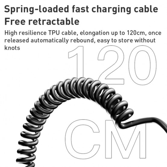 Alimentator Yesido Car Charger  - USB, Type-C, with Cable Lightning, Type-C, Fast Charging, 60W, 120cm - Grey Y58