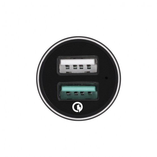Alimentator  Car Charger  - 2xUSB-A, QC 3.0, 2.4A - Black F27QC