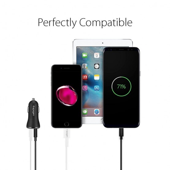 Alimentator  Car Charger  - 2xUSB-A, QC 3.0, 2.4A - Black F27QC