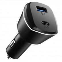 Alimentator  Car Charger  - USB-C, USB-A, QC 3.0, 30W - Black PC1800