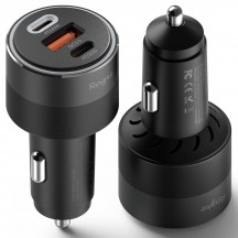 Alimentator  Car Charger - USB, 2x Type-C, PD30W, QC3.0, with Ambiental Light - Black