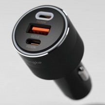 Alimentator  Car Charger - USB, 2x Type-C, PD30W, QC3.0, with Ambiental Light - Black