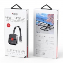 Adaptor Yesido Wireless Screen Display Receiver TV10 5G - High-Definition,  HDMI - Black 6971050268983
