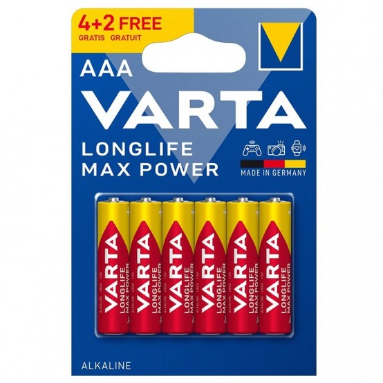 Baterie Varta Longlife Max Power AAA LR03 Blister 4+2 buc 04703 101 436