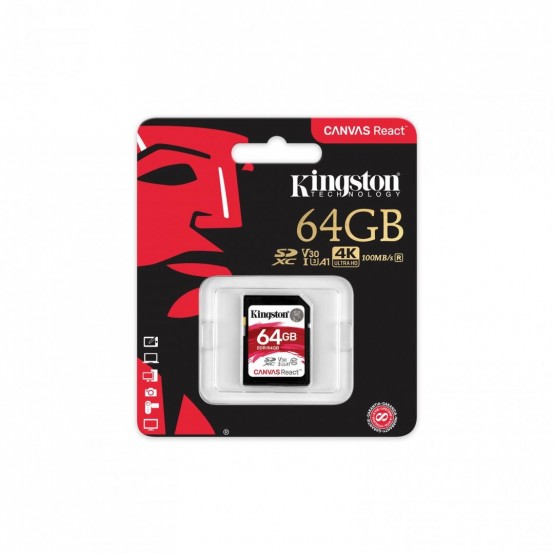 Card memorie Kingston Canvas React SDR/64GB