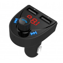 Modulator FM Gembird 3-in-1 Bluetooth carkit with FM-radio transmitter and USB 3.1 A charger, black BTT-03