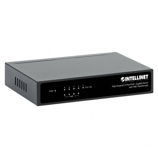 Switch Intellinet PoE-Powered 5-Port Gigabit Switch with PoE Passthrough 561082