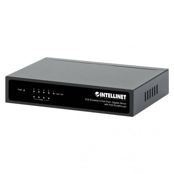Switch Intellinet PoE-Powered 5-Port Gigabit Switch with PoE Passthrough 561082