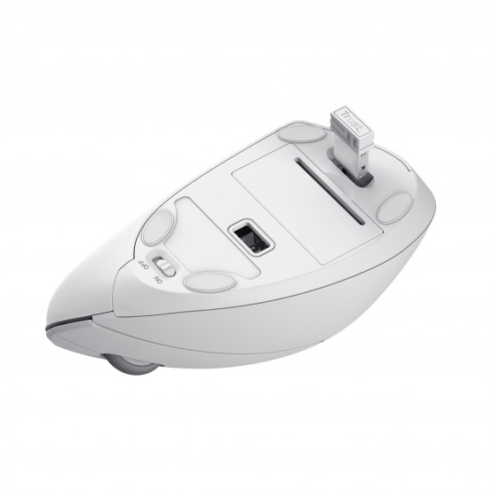 Mouse Trust Verto Ergonomic Wireless Mouse - White 25132