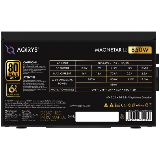 Sursa Aqirys Magnetar LE 850W AQRYS_MAGLE850W