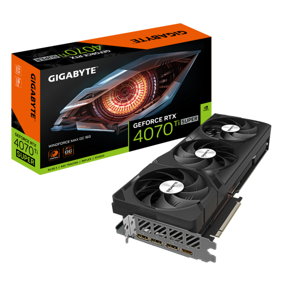 Placa video GigaByte GeForce RTX­­ 4070 Ti SUPER WINDFORCE MAX OC 16G GV-N407TSWF3MAX OC-16GD