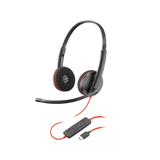 Casca HP Poly Blackwire 3220 Stereo USB-C Headset +USB-C/A Adapter (Bulk) 8X228A6