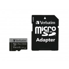 Card memorie Verbatim Pro U3 256GB Micro SDXC Card 47045