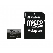 Card memorie Verbatim Pro U3 256GB Micro SDXC Card 47045