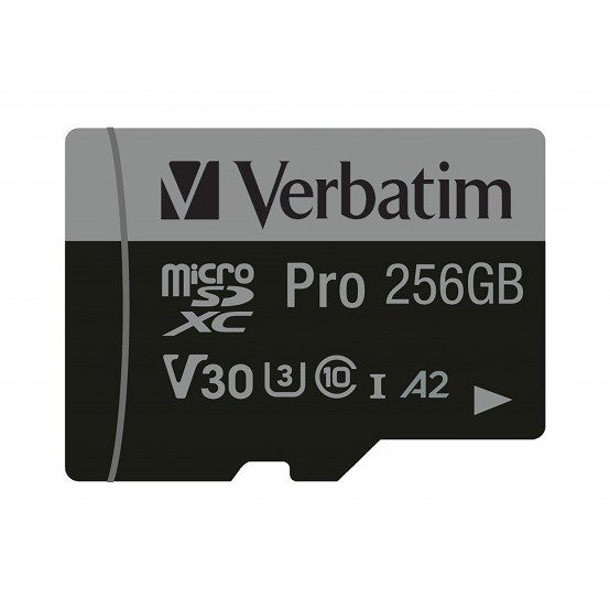 Card memorie Verbatim Pro U3 256GB Micro SDXC Card 47045