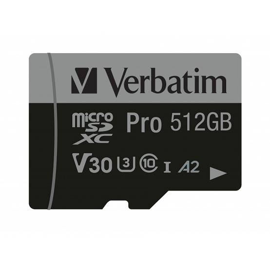 Card memorie Verbatim Pro U3 512GB Micro SDXC Card 47046