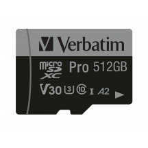 Card memorie Verbatim Pro U3 512GB Micro SDXC Card 47046