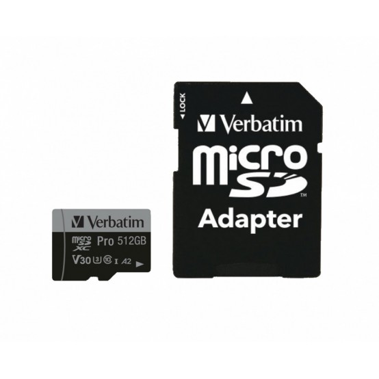 Card memorie Verbatim Pro U3 512GB Micro SDXC Card 47046