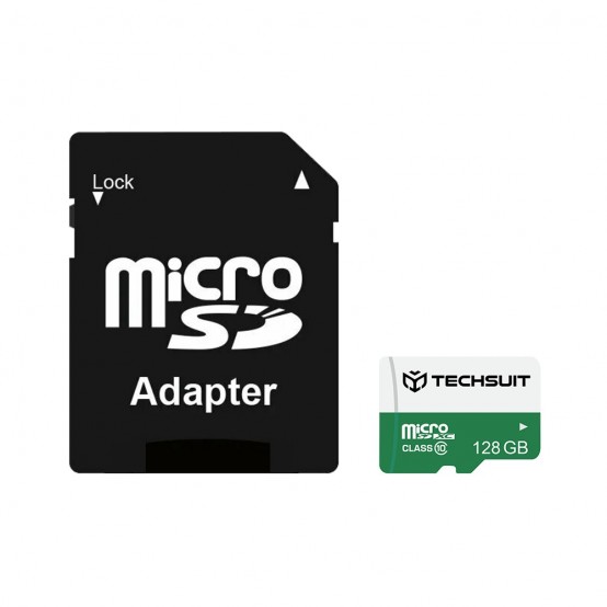 Card memorie Techsuit Memory Card - High Speed, SDXC, 128GB, Class 10, with Adapter - Black