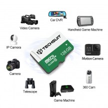 Card memorie Techsuit Memory Card - High Speed, SDXC, 128GB, Class 10, with Adapter - Black