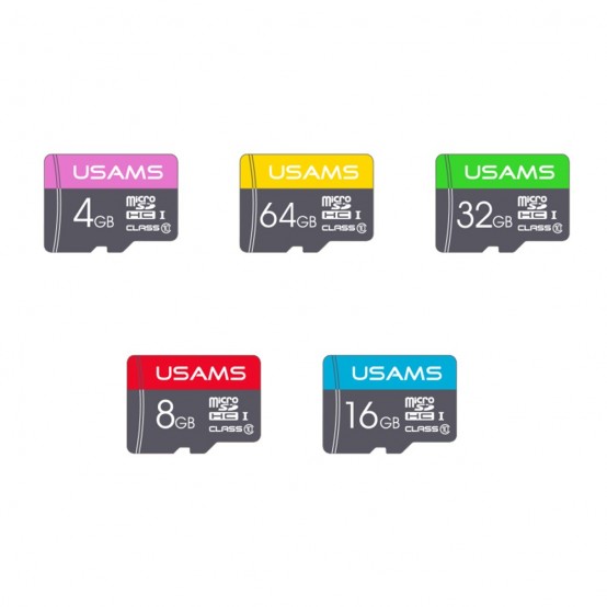 Card memorie USAMS Memory Card  - High Speed, TF Card 4G, with Adapter - Black US-ZB115