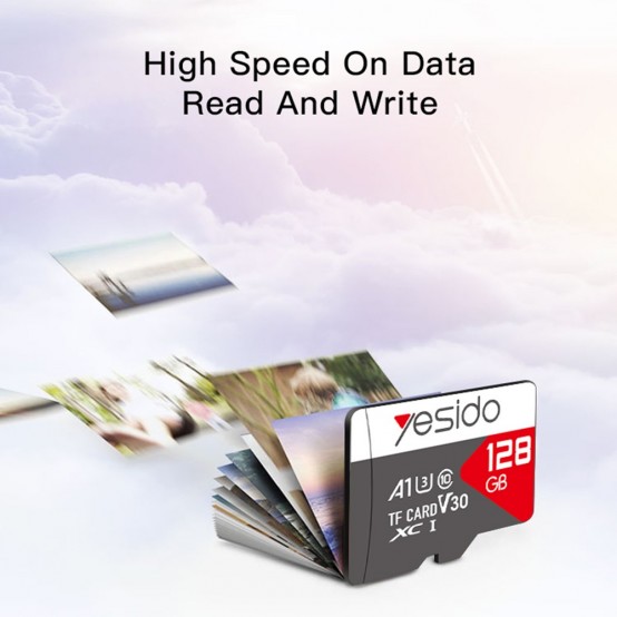 Card memorie Yesido Memory Card  - High Speed File Data Transmission, 128GB, with Adapter - Black FL14