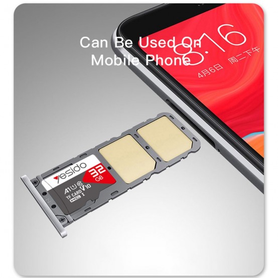 Card memorie Yesido Memory Card  - High Speed File Data Transmission, 128GB, with Adapter - Black FL14
