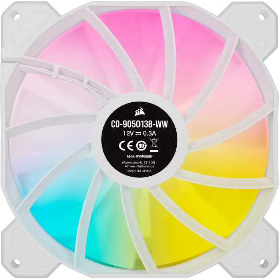 Ventilator Corsair iCUE SP140 RGB ELITE Performance 140mm White PWM Fan CO-9050138-WW