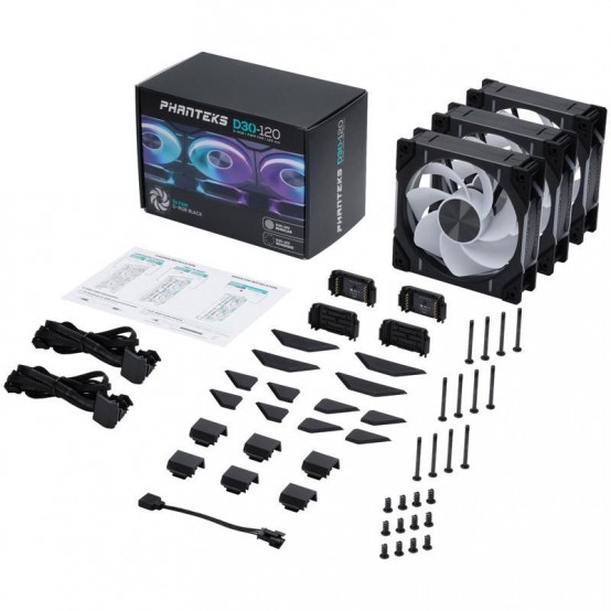 Ventilator Phanteks D30-120 PH-F120D30R_DRGB_PWM_BK01_3P