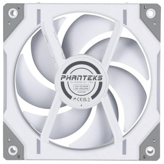 Ventilator Phanteks D30-120 PH-F120D30R_DRGB_PWM_WT01_3P