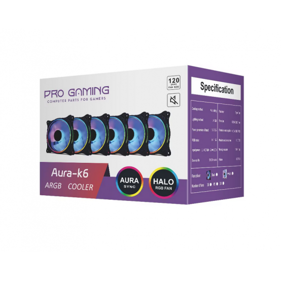 Ventilator Pro Gaming  6X120 ARGB BLACK