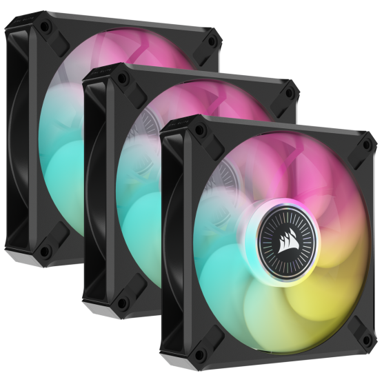 Ventilator Corsair iCUE ML120 RGB ELITE Premium 120mm PWM Magnetic Levitation Fan - Triple Fan Kit with iCUE Lighting Node CORE