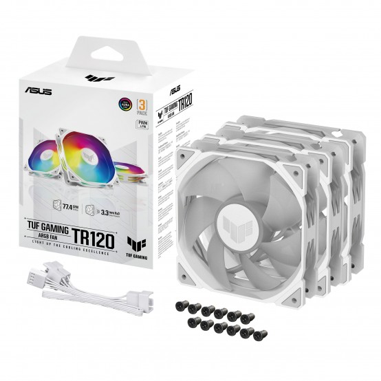 Ventilator ASUS TUF Gaming TR120 ARGB White Fan - Triple Pack 90DA0093-B09020