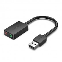 Placa de sunet Vention 2-port USB External Sound Card 0.15M Black CDYB0