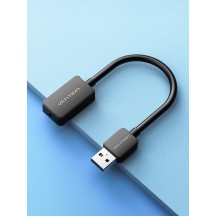 Placa de sunet Vention 1-port USB External Sound Card 0.15M Black OMTP-CTIA CDZB0