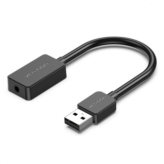 Placa de sunet Vention 1-port USB External Sound Card 0.15M Black OMTP-CTIA CDZB0