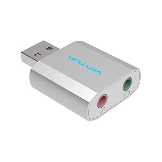Placa de sunet Vention USB External Sound Card Silvery Metal Type VAB-S13