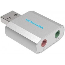 Placa de sunet Vention USB External Sound Card Silvery Metal Type VAB-S13