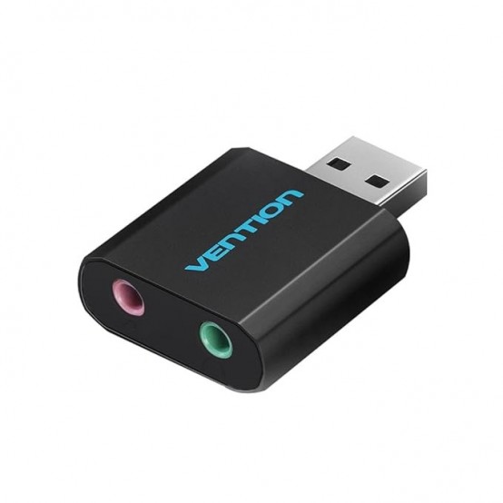 Placa de sunet Vention USB External Sound Card Black Metal Type VAB-S17-B