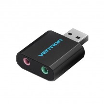 Placa de sunet Vention USB External Sound Card Black Metal Type VAB-S17-B