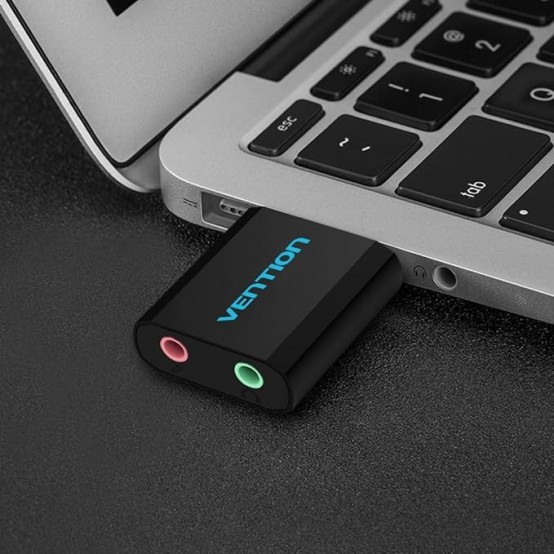 Placa de sunet Vention USB External Sound Card Black Metal Type VAB-S17-B