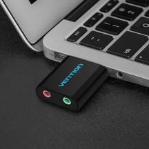 Placa de sunet Vention USB External Sound Card Black Metal Type VAB-S17-B