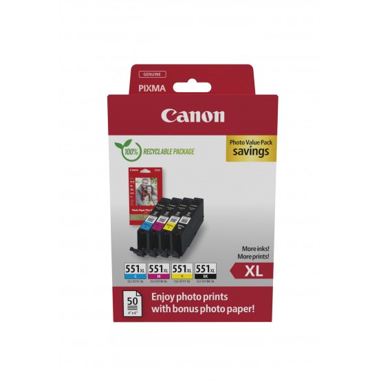 Cartus Canon CLI-551XL Photo Value Pack 6443B008AA