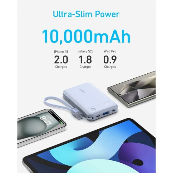Acumulator Anker Power Bank PowerCore  - 2x Type-C, 1x USB, 10000mAh, 22.5W - Black A1257G11
