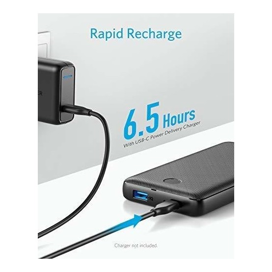 Acumulator Anker Power Bank PowerCore III  - Type-C, 2 x USB, 20000mAh - Black A1365G11